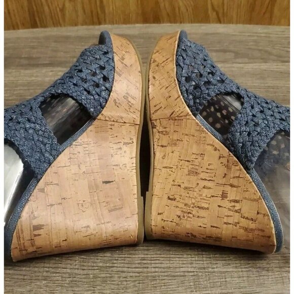 Mudd Casual Woven Strappy Slingback Wedge Sandals Womens Size 6.5 Blue - Picture 5 of 11